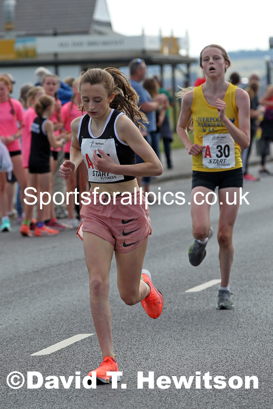Girls under-13s 2021 Northern 6 and 4 Stage and Young Athletes Road Relays, Redcar. Photo: David T. Hewitson/Sports for All Pics